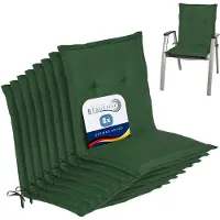 Beautissu Lot de 8 coussins pour fauteuils à dossier bas Loft NL, 100 x 50 x 6 cm, vert foncé