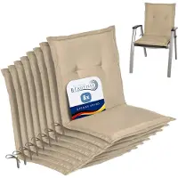 Beautissu Lot de 8 coussins pour chaise de jardin à dossier bas Loft NL, 100 x 50 x 6 cm, naturel