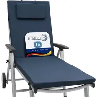Beautissu Matelas pour chaise longue Loft RL, 200 x 60 x 5 cm, bleu foncé
