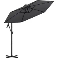 LifeGoods Parasol flottant - Rond Ø300 cm - UPF 50+ et Imperméable - Gris foncé