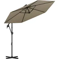 LifeGoods Parasol flottant - Rond Ø300 cm - UPF 50+ et Imperméable - Taupe