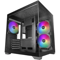 Mars Gaming MCVIEW3, mini-tour, noir, Micro ATX, Mini-ITX, verre trempé, 15,5 cm, 33 cm