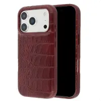 Selencia Coque arrière Croco avec MagSafe Apple iPhone 17 Pro - Burgundy