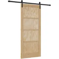 vidaXL Porte coulissante naturelle et noire 86 x 198,5 cm