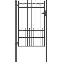 vidaXL Porte de Clôture HORST Acier Noir Verrouillable