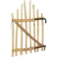 vidaXL Portail De Clôture Courbé 100 X 120 Cm Autre Matériau Naturel