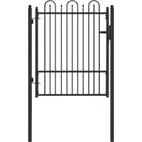 vidaXL Porte de Clôture HORST 100 x 125 cm métal Noir Verrouillable