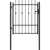 vidaXL Porte de Clôture HORST 100 x 125 cm métal Noir Verrouillable