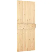 vidaXL Porte coulissante , finition naturelle et noire, 85 x 210 cm, pin massif