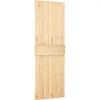 vidaXL Porte coulissante , finition naturelle et noire, 70 x 210 cm, pin massif