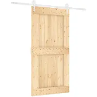 vidaXL Porte coulissante , finition naturelle et blanche, 100 x 210 cm, pin massif