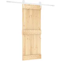 vidaXL Porte coulissante , finition naturelle et blanche, 80 x 210 cm, pin massif