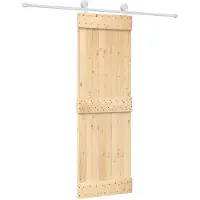 vidaXL Porte coulissante , finition naturelle et blanche, 70 x 210 cm, pin massif