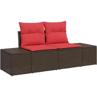 vidaXL Canapé de jardin pour 2 personnes, en polyrotin