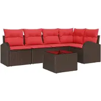 vidaXL Ensemble de canapés de jardin en rotin synthétique marron