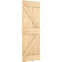 vidaXL Porte coulissante NARVIK, finition naturelle et noire, 70 x 210 cm (213,5 cm)