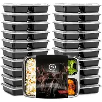 Fitcrafters Meal Prep Trays - Plateaux fraîcheur - Plateaux congélation - 20 pièces - 3 compartiments - 1L - sans BPA