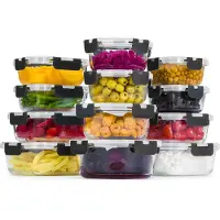 Stosh Freshness Trays - Plateaux pour la préparation des repas - Plateaux de congélation - Verre - 12 pièces - Sans BPA