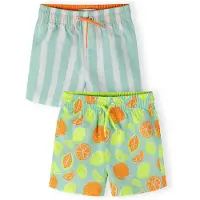 MINOTI Shorts de bain menthe / vert clair / orange / blanc