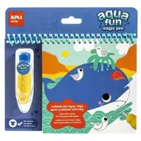 APLI Kids Livre de coloriage Aqua Fun Magic, Animaux marins, 3 ans et +,