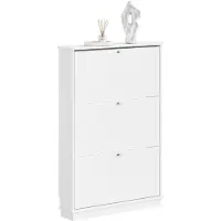 SoBuy Meuble à chaussures blanc 3 portes 18 cm