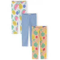MINOTI Leggings bleu clair / jaune clair / gris clair / orange pastel