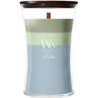 Woodwick Trilogy Verdant Woods bougie parfumée avec mèche en bois 610 g