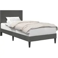 vidaXL Cadre de lit avec tête de lit, gris foncé, 90 x 200 cm, en velours