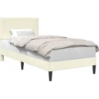 vidaXL Cadre de lit avec tête de lit, couleur crème, 90 x 190 cm, tissu velours