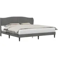 vidaXL Cadre de lit avec tête de lit gris foncé 180 x 200 cm velours