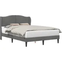 vidaXL Cadre de lit avec tête de lit gris foncé 140 x 200 cm velours