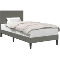 vidaXL Cadre de lit avec tête de lit, gris clair, 100 x 200 cm, tissu velours