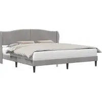 vidaXL Cadre de lit avec tête de lit Gris clair 180 x 200 cm Velours