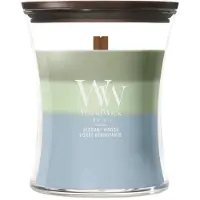Woodwick Trilogy Verdant Woods bougie parfumée avec mèche en bois 275 g