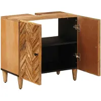 vidaXL Meuble sous-lavabo , marron, 62 x 33 x 58 cm, bois massif de manguier