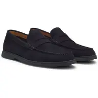 BOSS Mocassins en cuir suédé avec finition Penny logo