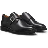 HUGO Chaussures à boucles en cuir avec détails perforés