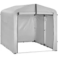 SoBuy Abri de jardin KLS11-II-L - Abri de jardin étanche pour vélos et outils - 159 x 165 x 219 cm - Argent