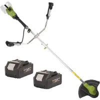 Procraft PTA40 Débroussailleuse sans fil 40 V ( 2x 20 V ) 300 mm Brushless + 2x batterie 4,0 Ah - (Lame de coupe en métal)