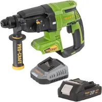 Procraft Marteau perforateur sans fil PHA40bb 20 V 2,6 J SDS plus Brushless + 1 batterie 2,0 Ah + chargeur
