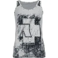 Rammstein Top de - Amour - S - XL - pour Femme - gris clair chiné/noir - Taille XL