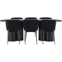 Ebuy24 Olivia ensemble pour salle à manger table 100x210cm et 6 chaises teddy noir.