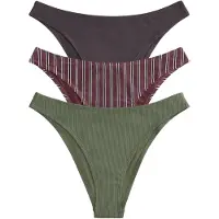 The Set Bas de bikini chocolat / vert foncé / bordeaux / blanc