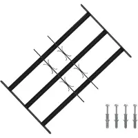 vidaXL : Barrière de sécurité pour fenêtre, avec 3 barres transversales, lot de 3, 43-74 cm