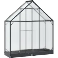 vidaXL Serre de jardin avec porte, anthracite, 183,5 x 63,5 x 207 cm