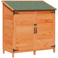 vidaXL Abri de jardin avec toit et serrure, marron, 106,5 x 56 x 113,5 cm