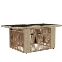 vidaXL Table de jardin relevable, beige, 100 x 55 x 37 cm
