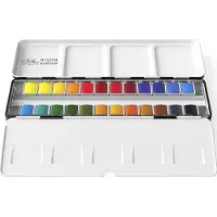 Winsor & Newton Coffret de 24 demi-godets d'aquarelles professionnelles
