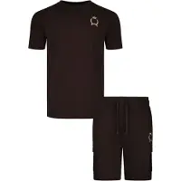 SikSilk Tenue d'intérieur brun foncé / jaune d'or / noir