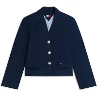 Tommy Hilfiger Blazer 'Gold-tone Button Regular Fit Cropped Blazer' bleu marine